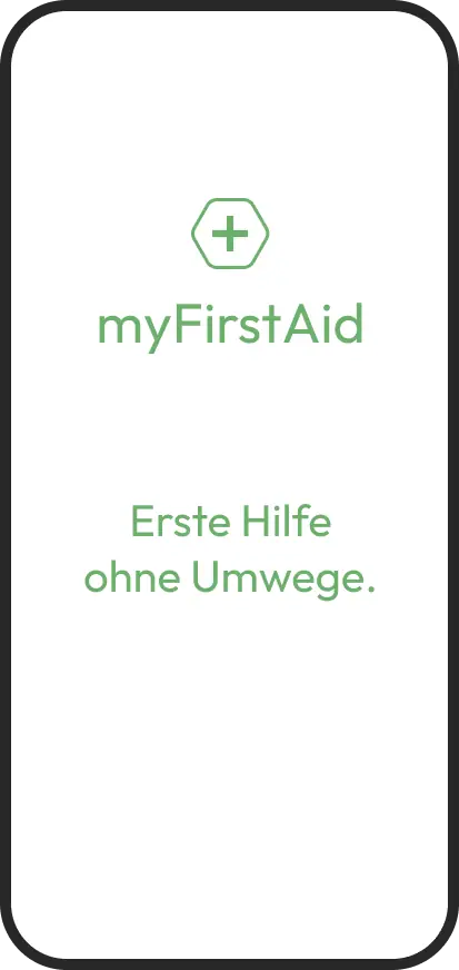 Dieses Bild zeigt den Splashscreen von myFirstAid - der Ersthelfer-App für digitale Ersthelfer-Alarmierung